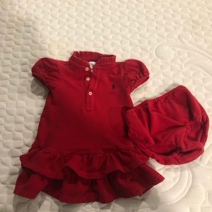 Ralph Lauren Red Dress with matching Bloomer